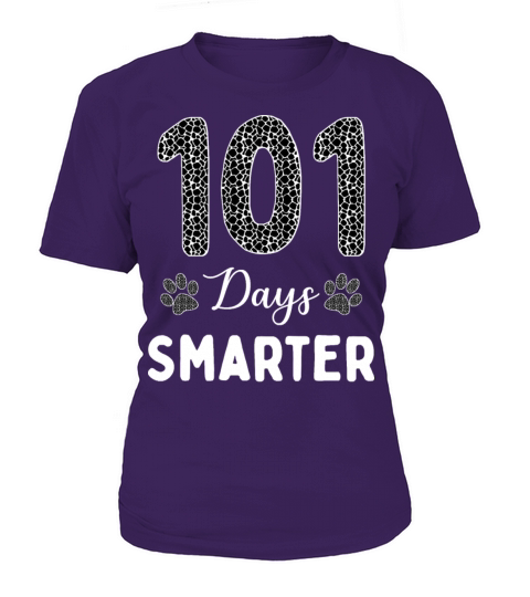 101 Days Smarter Dalmatian Dog Paw Women's T-Shirt