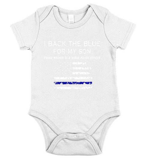 I Back The Blue for My Son thin blue line Short Sleeve Baby One-Piece