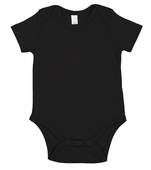 Thankful Grateful Blessed Short Sleeve Baby One-Piece