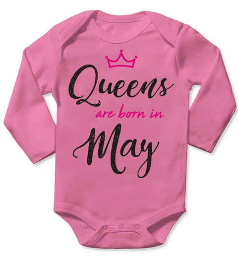 Queens are born in May crown birthday Long Sleeve Baby One-Piece