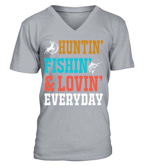 Hunting Fishing Loving Daily Sports Hobby Rod Men's V-Neck T-shirt