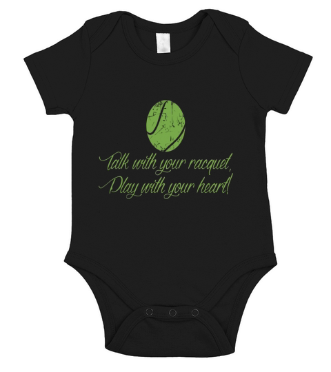 Talk With Your Racquet Play With Your Heart Tennis Short Sleeve Baby One-Piece