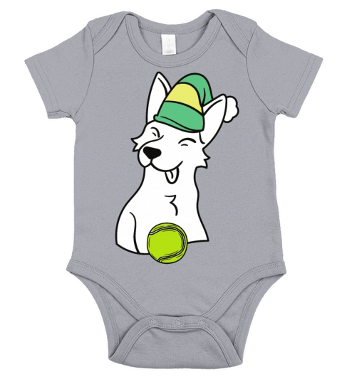 Christmas Tennis Dog Short Sleeve Baby One-Piece
