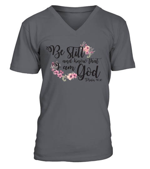 Floral bible verse be still and know that i am God Men's V-Neck T-shirt