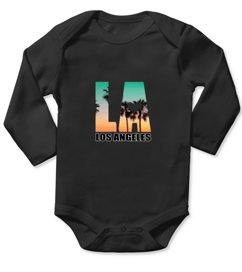 Los Angeles Design La Palm Tree Sunset Boulevard G Long Sleeve Baby One-Piece