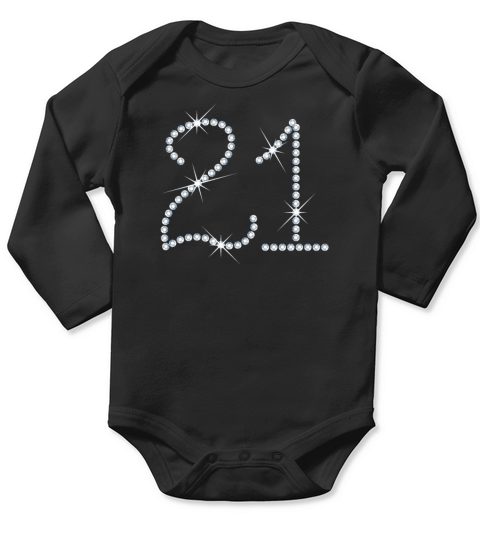 Faux Rhinestone 21st Birthday Long Sleeve Baby One-Piece
