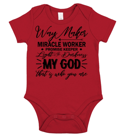 Way Maker Miracle Worker Promise Keeper My God Short Sleeve Baby One-Piece
