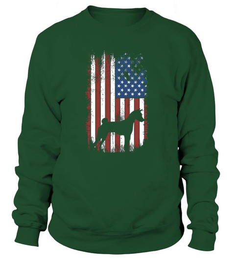 Basenji silhouette american flag 4th of july Sweatshirt Unisex