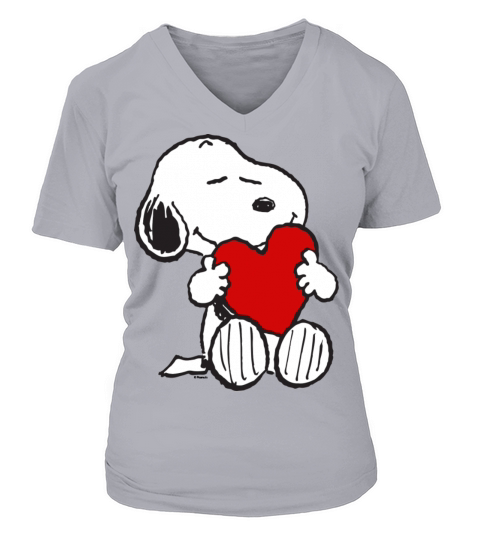 Peanuts Valentine Snoopy Hugging Heart Gift Tee Women's V-Neck T-shirt