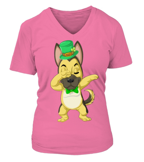 dabbing german shepherd st patricks day Women's V-Neck T-shirt