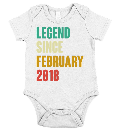 February 2018 4th Birthday 4 Years Old Bday Gift Short Sleeve Baby One-Piece