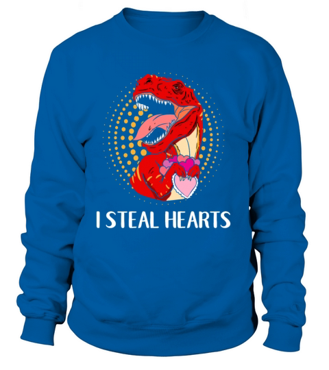 I Steal Hearts Valentines Day Dinosaur Women's Sweatshirt