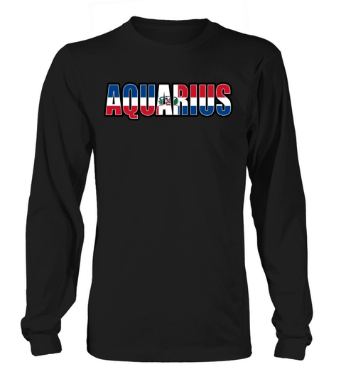 Aquarius Dominican Horoscope Heritage DNA Flag Women's Long Sleeve