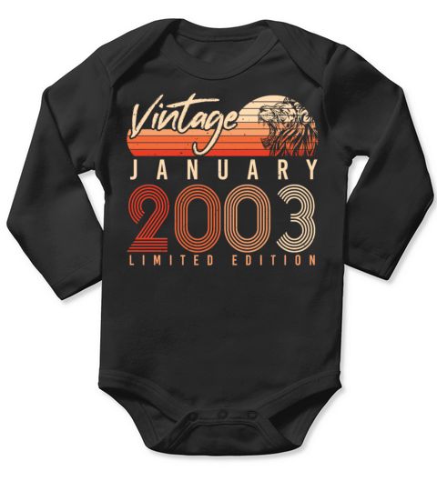 2003 January Gift Idea Retro Long Sleeve Baby One-Piece