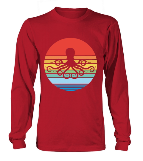 Retro Squid Vintage Octopus Marine Biologist Women's Long Sleeve
