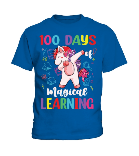 100th Day Of School Unicorn Girls 100 Days Kids T-Shirt