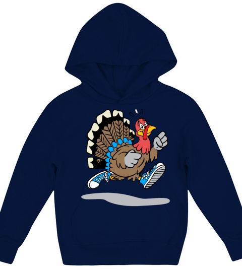 running turkey Kids Hoodie