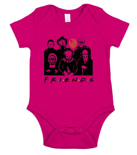 Horror character friends Halloween Short Sleeve Baby One-Piece