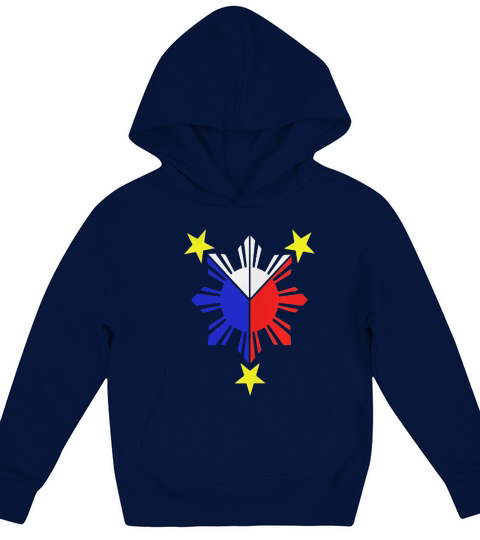 Pinoy Filipino Flag Stars and Sun Kids Hoodie