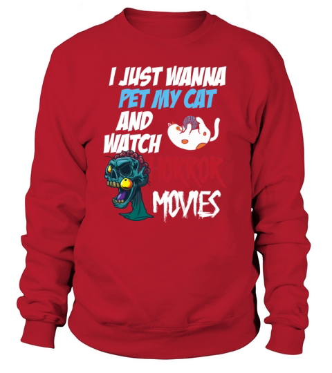 Pet My Cat Cat Lover Owner Mom Halloween Watch Hor Women's Sweatshirt