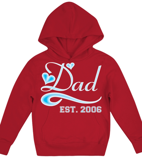 Dad Established 2006 Happy Fathers Day Kids Hoodie