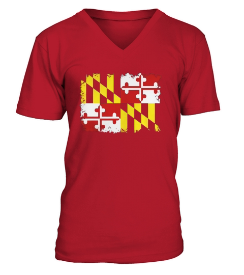 Maryland state Flag T-Shirt V-Neck T-shirt
