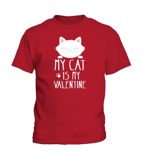 Cute Cat Valentines Day Kitten Kitty Love Gift Kids T-Shirt