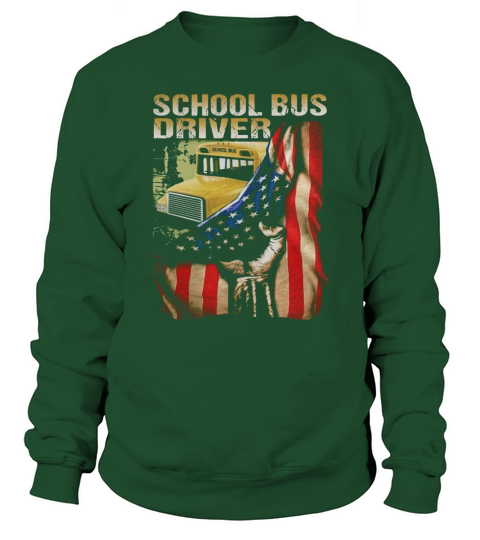 School bus driver american flag independence day Sweatshirt Unisex