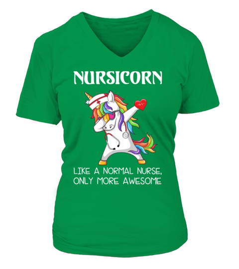 Dabbing Unicorn Nursicorn Like A Normal Nurse Women's V-Neck T-shirt