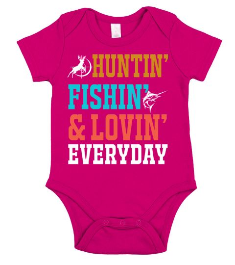 Hunting Fishing Loving Daily Sports Hobby Rod Short Sleeve Baby One-Piece