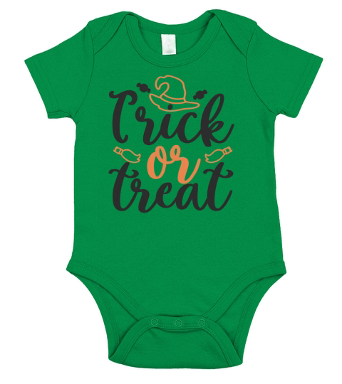 Halloween Trick Or Treat Short Sleeve Baby One-Piece