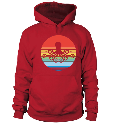 Retro Squid Vintage Octopus Marine Biologist Women's Hoodie