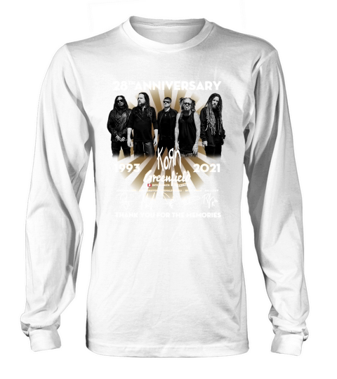 28th anniversary 1993 2021 Korn Greenfield signatures thank you for the memories Long sleeved Unisex