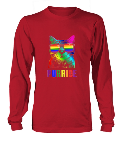 Gay Pride Shirts for Women Men LGBT Cat Gift Women's Long Sleeve