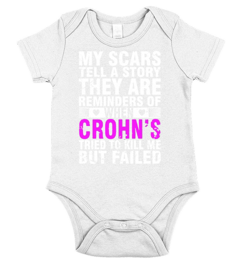 CROHNS tried to kill me but failed t shirt Short Sleeve Baby One-Piece