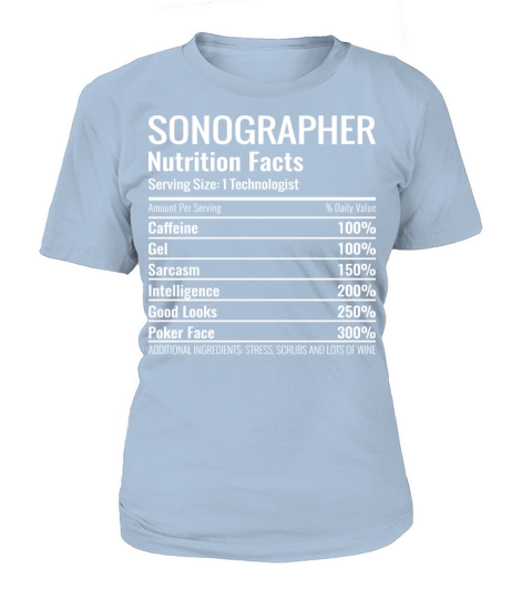 Ultrasound Tech Funny Sonographer Nutrition Facts Women's T-Shirt