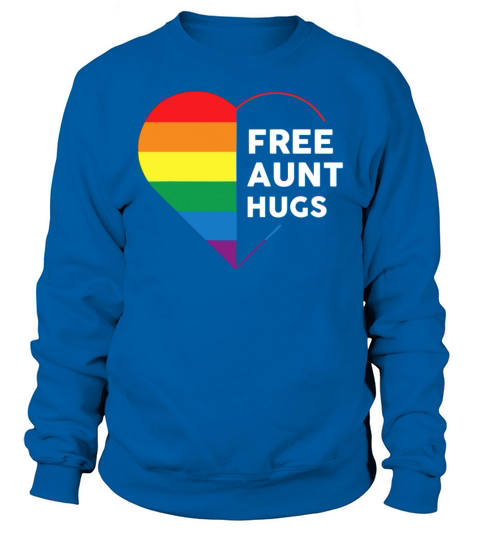Free Aunt Hugs Rainbow Heart T shirt Men's Sweatshirt