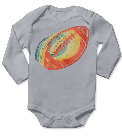 American Football Retro Vintage Color Long Sleeve Baby One-Piece