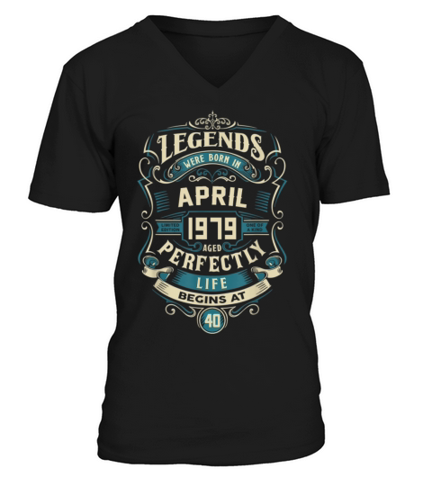 Retro Vintage April 1979 birthday Men's V-Neck T-shirt