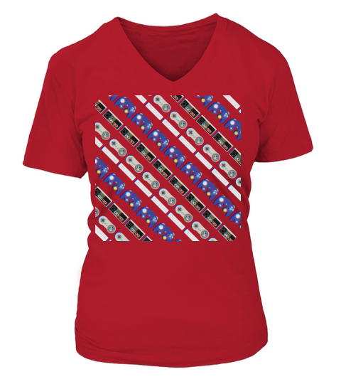 Vintage controllers tile Women's V-Neck T-shirt