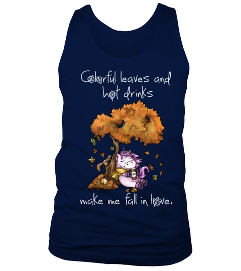 Cute unicorn loves golden autumn Men's Tank Top