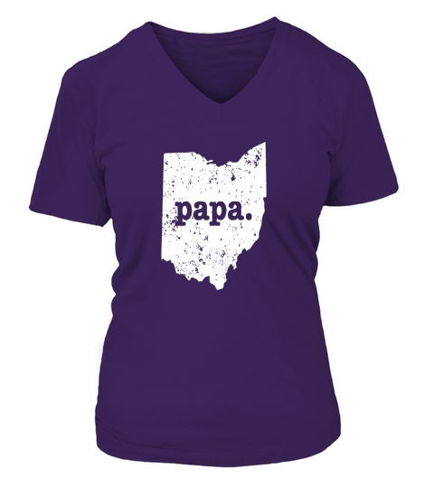 Mens Best Papa Shirt Ohio T Shirt Funny Grandpa Shirt V-neck T-Shirt Woman