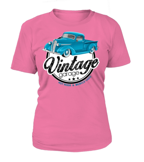 Vintage Garage Blue Classic Trucks T-Shirt Woman