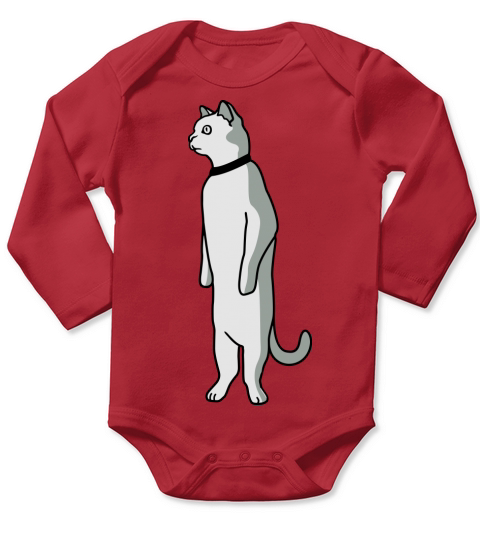 Standing cat Long Sleeve Baby One-Piece