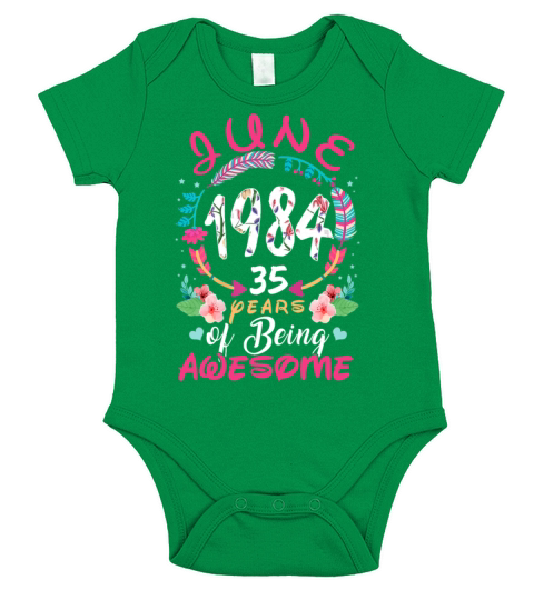 June 1984 35 years of being awesome Short Sleeve Baby One-Piece