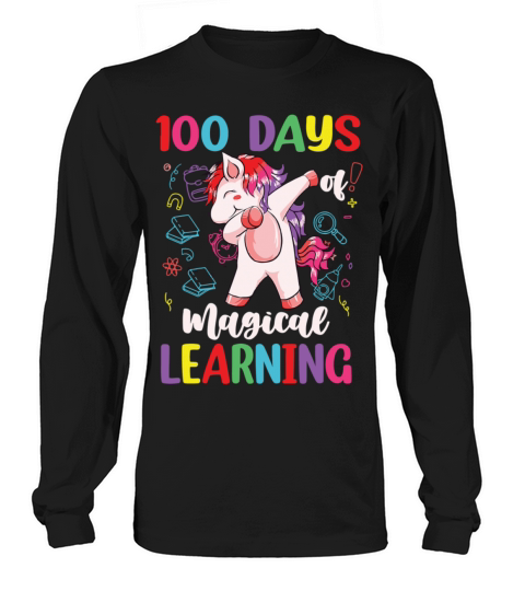 100th Day Of School Unicorn Girls 100 Days Women's Long Sleeve