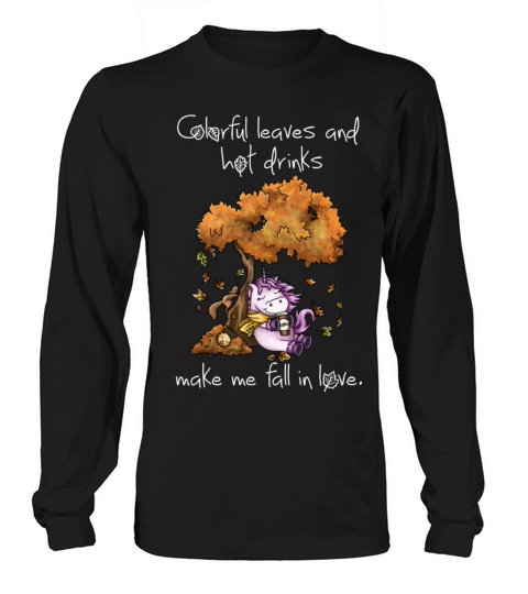 Cute unicorn loves golden autumn Women's Long Sleeve