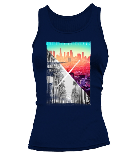 Cool Los Angeles Skyline Palm Tree Artistic Women's Tank Top