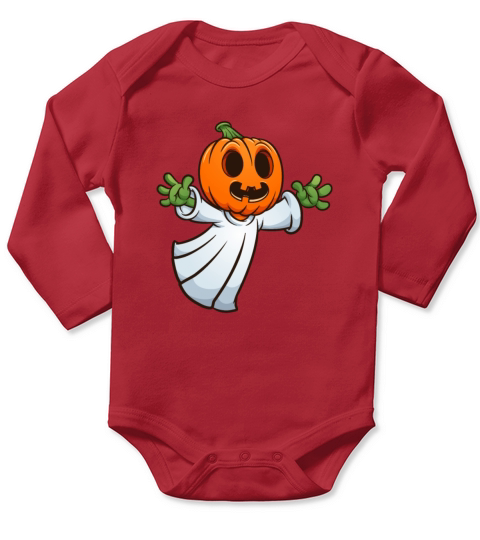 Halloween pumpkin ghost Long Sleeve Baby One-Piece