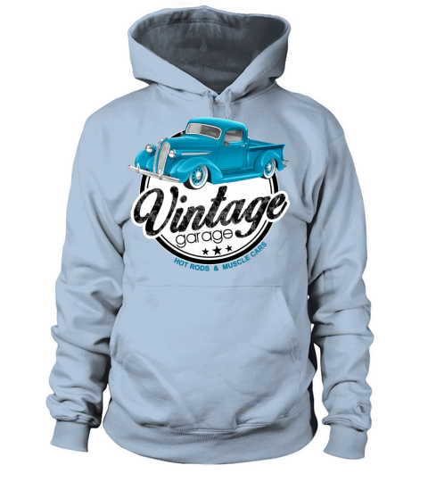 Vintage Garage Blue Classic Trucks Women's Hoodie